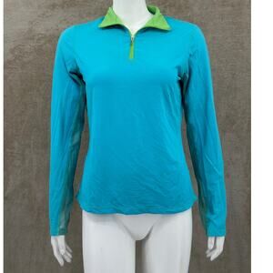 Coolblast Top Women Medium Blue 1/4 Zip Pullover Long Sleeve Sun Protection Golf